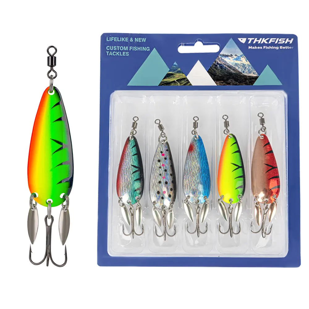 5pcs Metal Spoon Trout Lures 14g Spinner Sequins Noise Spoons Artificial Hard Baits With Treble Hook Hard Lure For Pike Bass
5pcs Metal Spoon Trout Lures 14g Spinner Sequins Noise Spoons Artificial Hard Baits With Treble Hook Hard Lure For Pike Bass