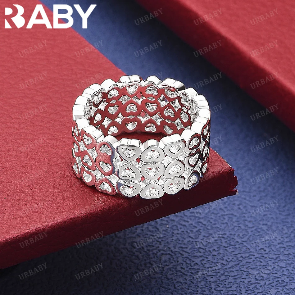 URBABY 925 Sterling Silver Size 7-10 Heart Combination Ring Fashion Jewelry Vintage Grace Charm Noble Party Birthday
URBABY 925 Sterling Silver Size 7-10 Heart Combination Ring Fashion Jewelry Vintage Grace Charm Noble Party Birthday