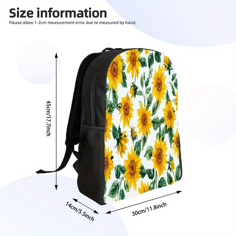 Men's and women's lightweight backpack with sunflower print - yellow and green floral design, adjustable thickened shoulder
Men's and women's lightweight backpack with sunflower print - yellow and green floral design, adjustable thickened shoulder