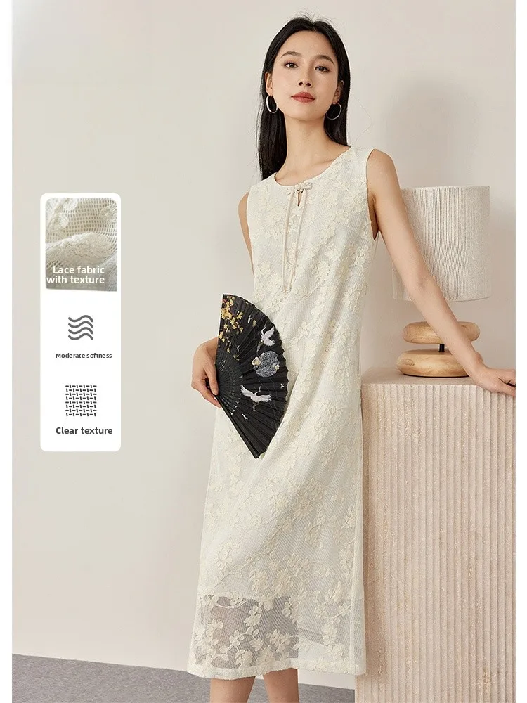Elegant Embroidered Loose Sleeveless round Neck Dress Fashionable Mesh See-through Design Summer New Arrival Women's Dress
Elegant Embroidered Loose Sleeveless round Neck Dress Fashionable Mesh See-through Design Summer New Arrival Women's Dress