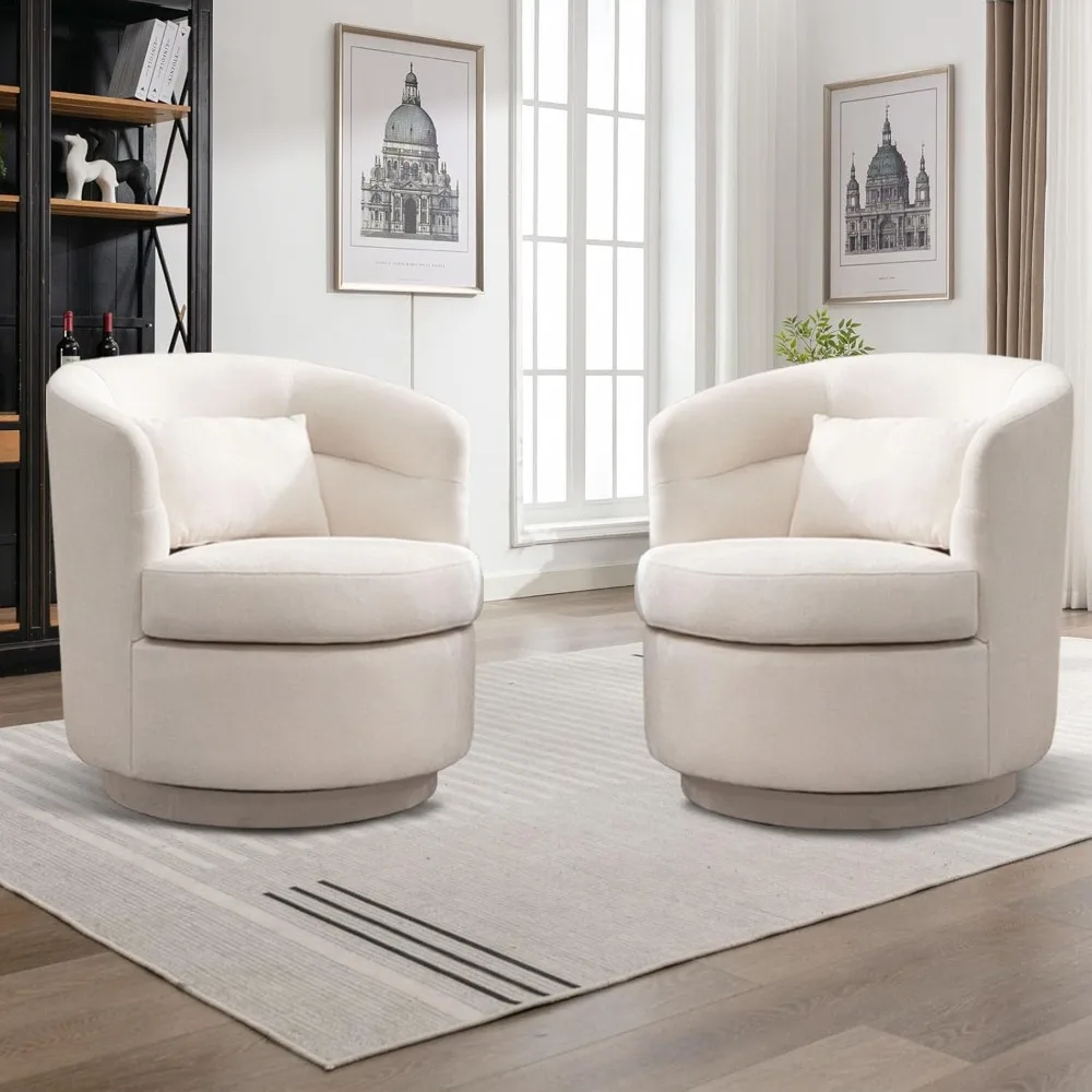 Swivel Barrel Accent Arm Chairs, Modern Round Upholstered Comfy 360 Degree Swivel Single Circle Club Sofa Chair Set of 2 for Li
Swivel Barrel Accent Arm Chairs, Modern Round Upholstered Comfy 360 Degree Swivel Single Circle Club Sofa Chair Set of 2 for Li