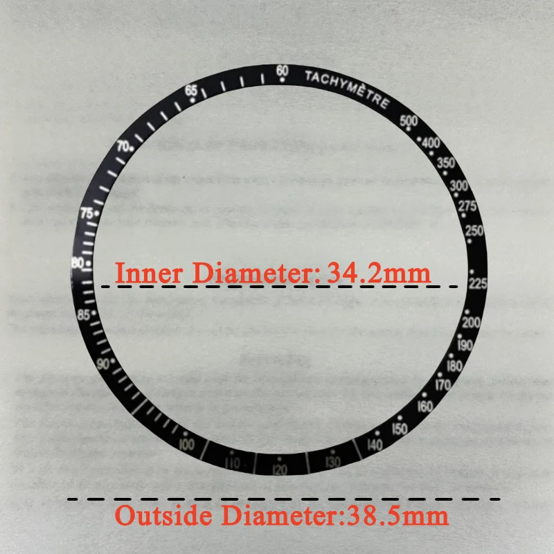 Flat 38.5mm*34.2mm Aluminium Bezel Insert Fit for 40mm To 42mm Speed Master VK63 Watch Case Watch Ring Accessories Replacement
Flat 38.5mm*34.2mm Aluminium Bezel Insert Fit for 40mm To 42mm Speed Master VK63 Watch Case Watch Ring Accessories Replacement