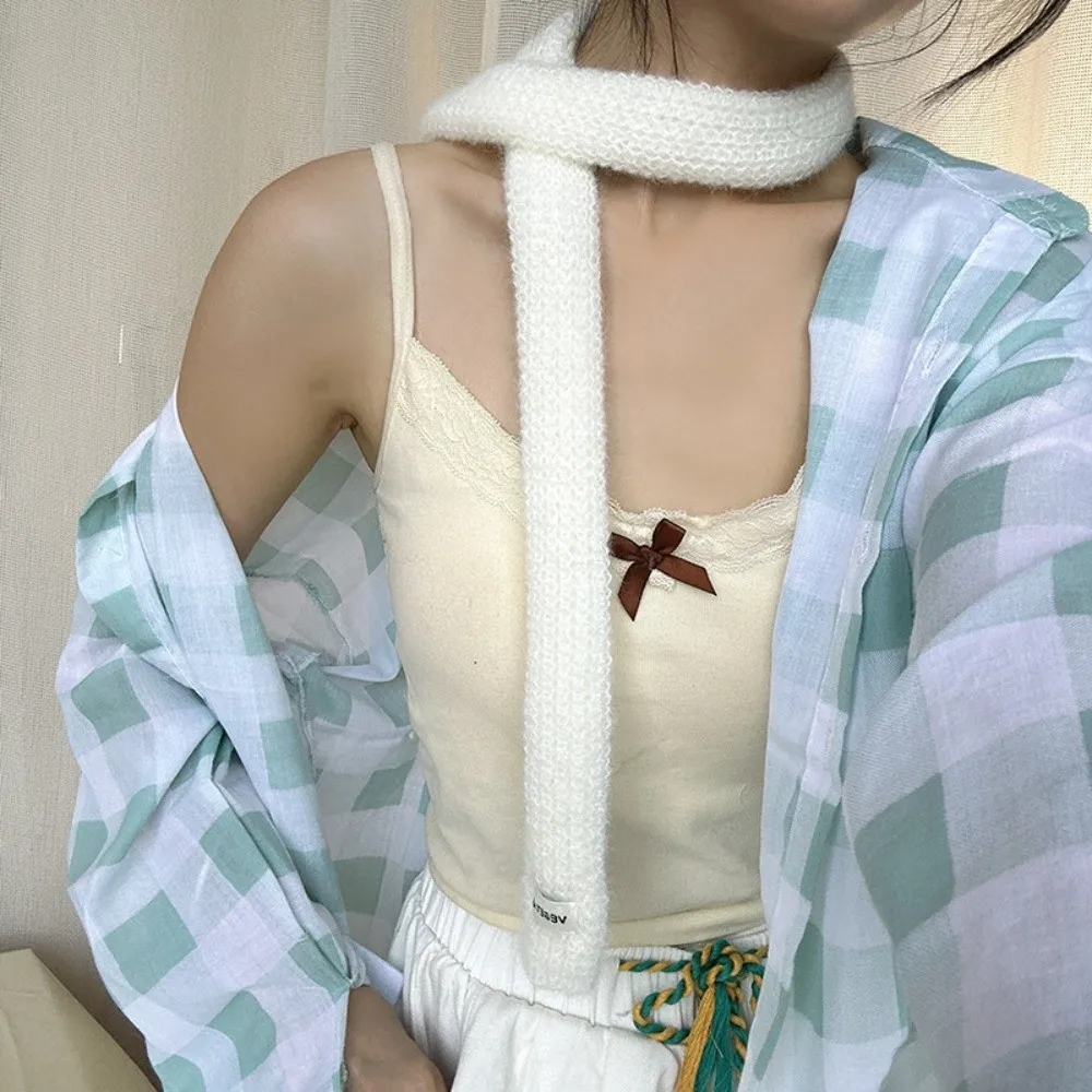 All-match Solid Color Long Narrow Scarves Y2K Ribbon Knitted Scarf Keep Warm Korean Style Sweet Scarf Outdoor
All-match Solid Color Long Narrow Scarves Y2K Ribbon Knitted Scarf Keep Warm Korean Style Sweet Scarf Outdoor