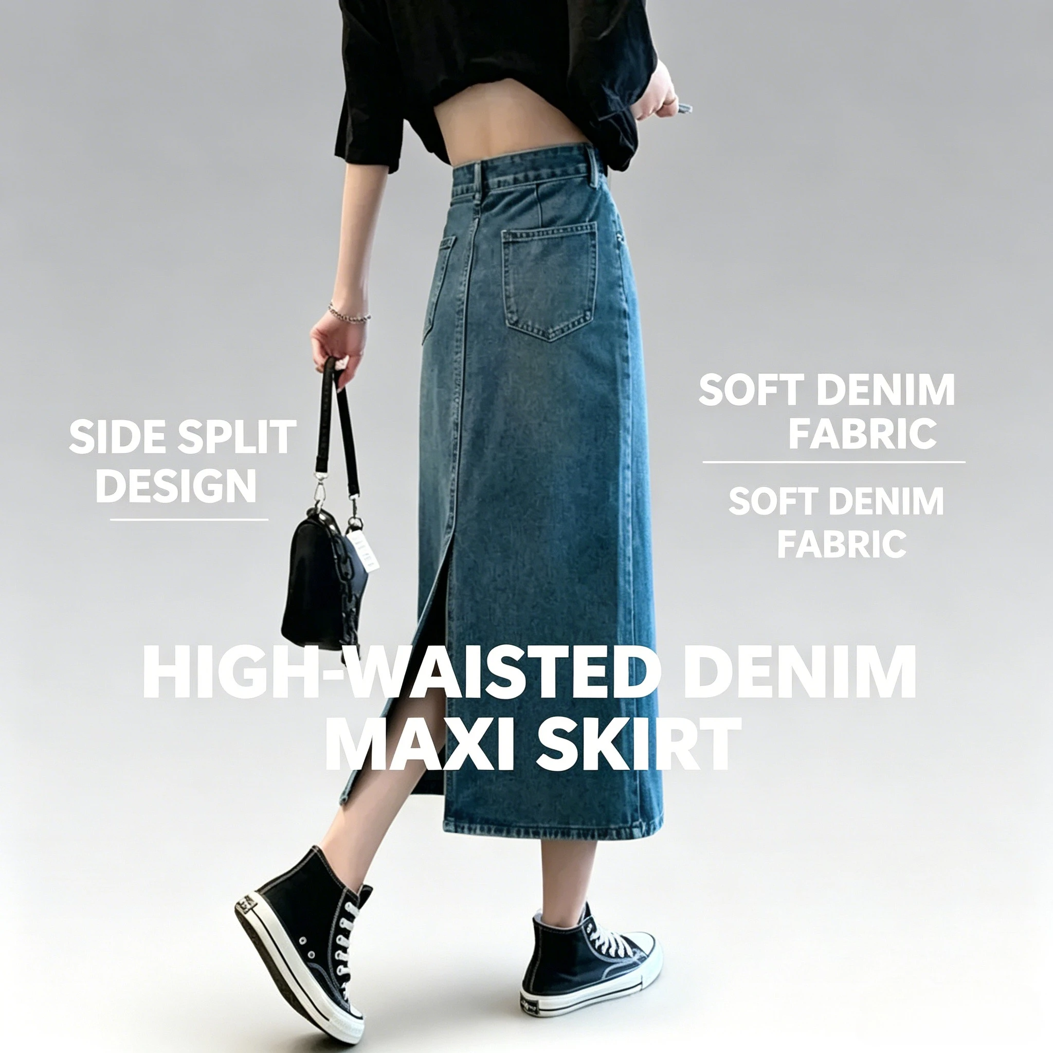 Spring and Autumn Women's Mid Length Skirt High Waist Slimming A-line Skirt 2023 Spring and Autumn New Denim Split Half Skirt
Spring and Autumn Women's Mid Length Skirt High Waist Slimming A-line Skirt 2023 Spring and Autumn New Denim Split Half Skirt