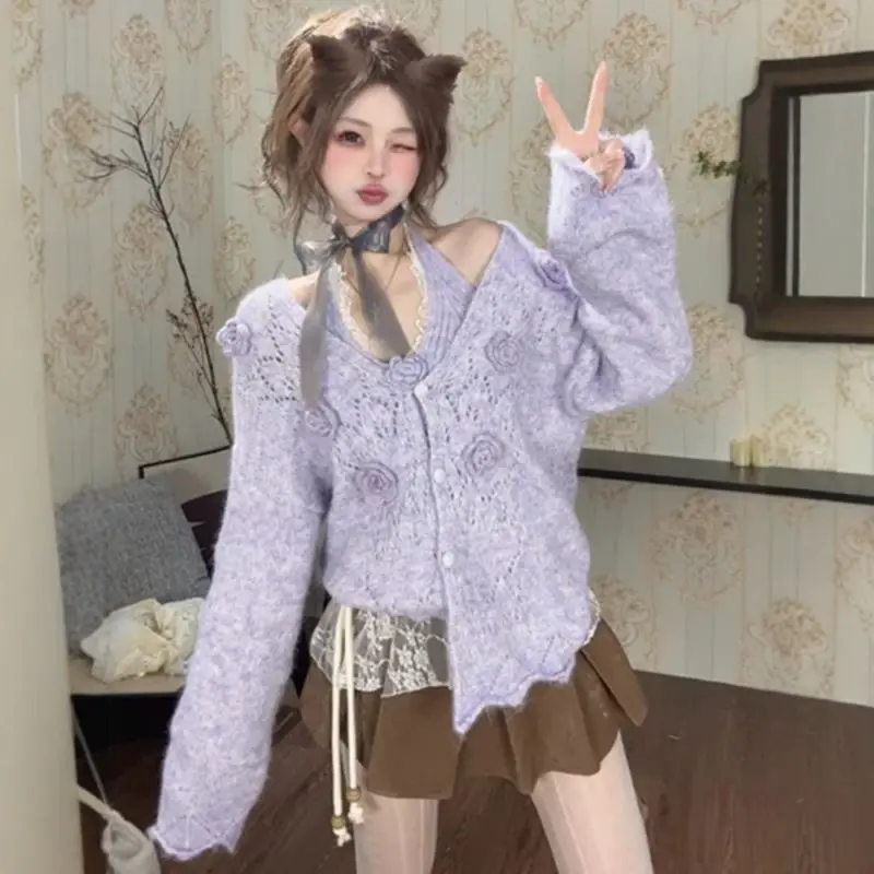 Gagarich 2025 цветок красивый фиолетовый свитер куртка женская весна новый стиль корейский дизайн свободный вязаный кардиган топ
Gagarich 2025 цветок красивый фиолетовый свитер куртка женская весна новый стиль корейский дизайн свободный вязаный кардиган топ
