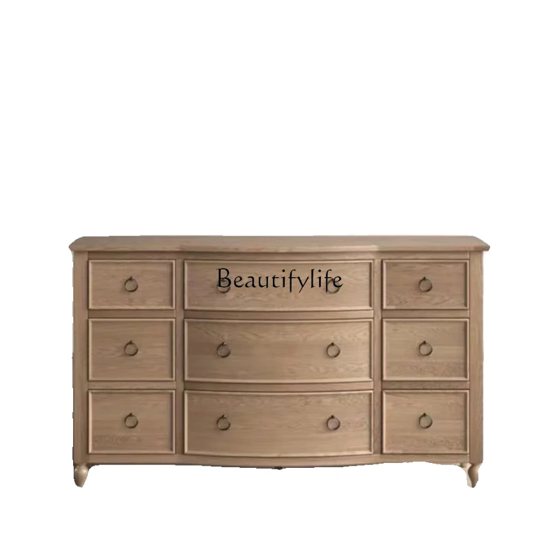 American country retro solid wood nine bucket oak locker French bedroom living room side cabinet
American country retro solid wood nine bucket oak locker French bedroom living room side cabinet