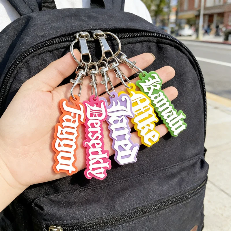 Acrylic Funny Font DIY Personalized Name Keychain llavero Label Tag Backpack Bag Charm 3D Nameplate Customized Keyring Gift
Acrylic Funny Font DIY Personalized Name Keychain llavero Label Tag Backpack Bag Charm 3D Nameplate Customized Keyring Gift