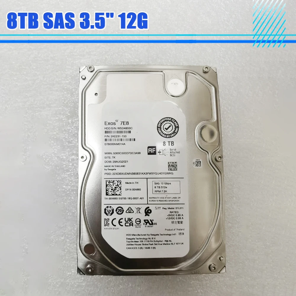 Серверный жесткий диск 8 ТБ SAS 3,5 дюйма 12G 00N660 ST8000NM014A для Dell
Серверный жесткий диск 8 ТБ SAS 3,5 дюйма 12G 00N660 ST8000NM014A для Dell