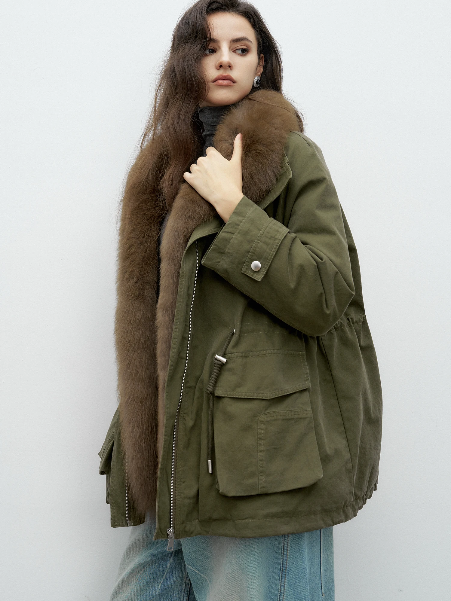 Man Mona Fur Collar Parka Women's Mid-Length down Jaet White Goose Feather Warmth Outdoor Casual Removable Design
Man Mona Fur Collar Parka Women's Mid-Length down Jaet White Goose Feather Warmth Outdoor Casual Removable Design