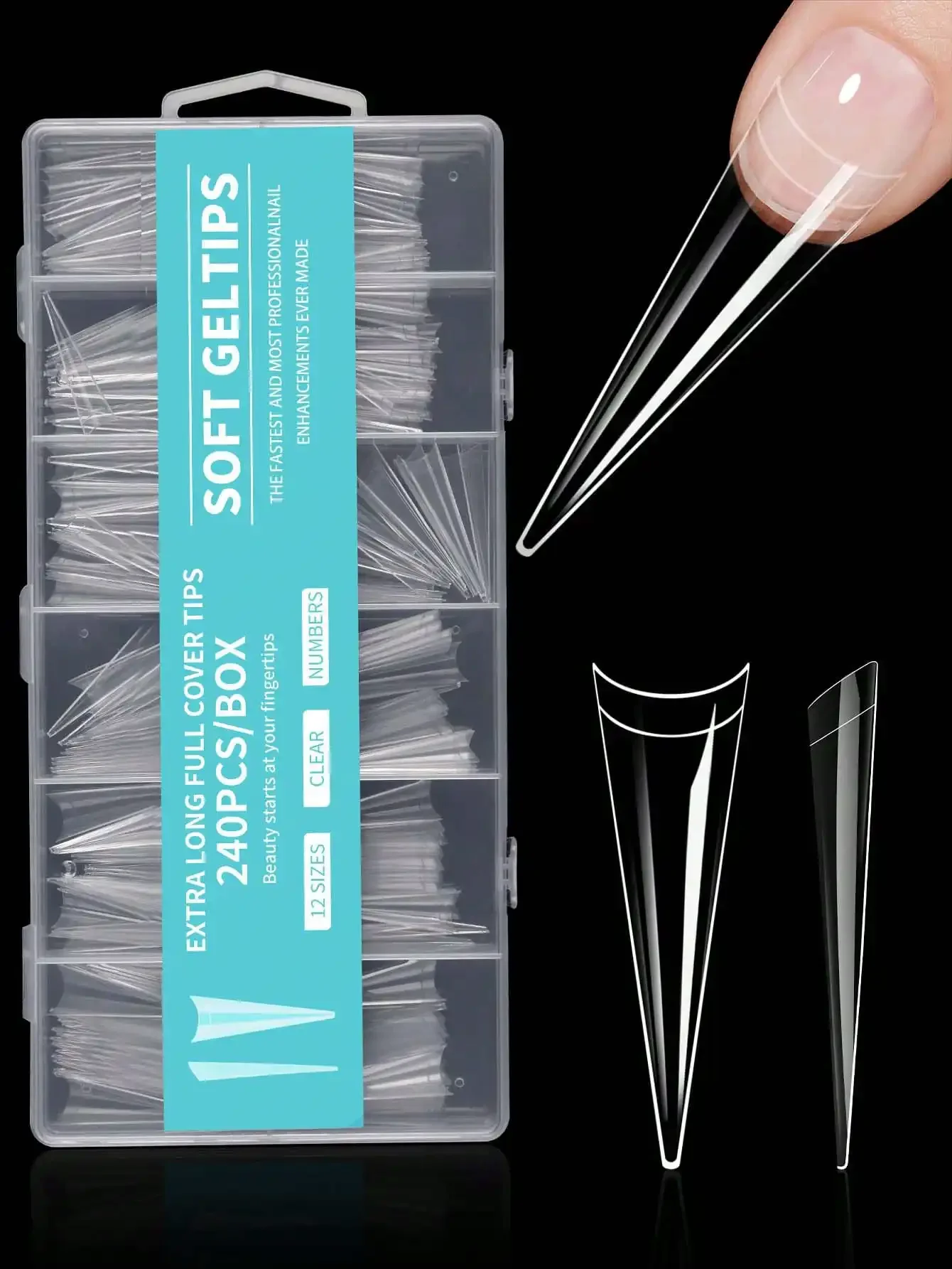 240pcs Extra Large Fake Nails, Extra Long Pointed Nail Tips, Press-On Acrylic Nails, French Half-Cover Matte Gel Nail Tips, Nail Art Capsules, Nail Stickers, Nail Art Supplies, Women & Girls DIY Extension Tools
240pcs Extra Large Fake Nails, Extra Long Pointed Nail Tips, Press-On Acrylic Nails, French Half-Cover Matte Gel Nail Tips, Nail Art Capsules, Nail Stickers, Nail Art Supplies, Women & Girls DIY Extension Tools