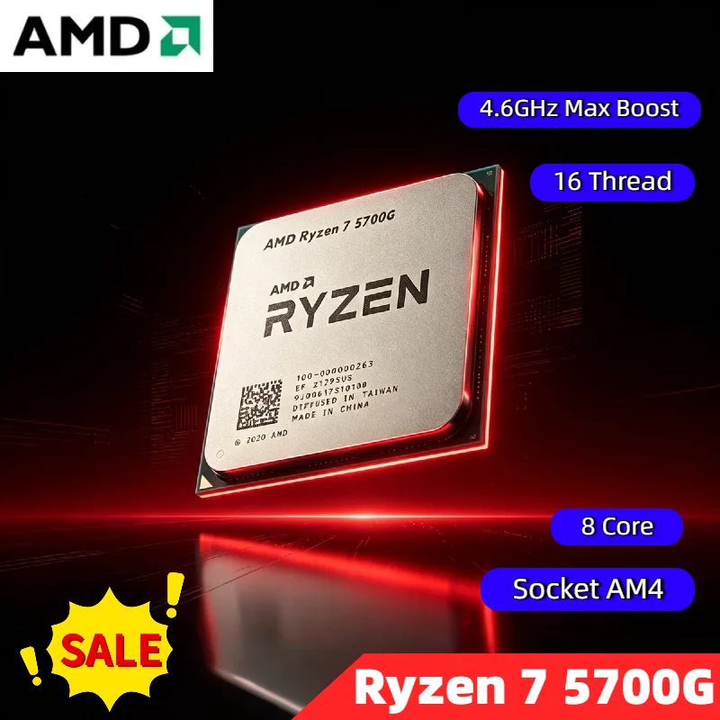 Original AMD R7 5700G Ryzen 7 5700G 8 Core 16 Thread 4.6GHz Boost CPU 65W 7nm AM4 Desktop Processor with Radeon Graphics Tray
Original AMD R7 5700G Ryzen 7 5700G 8 Core 16 Thread 4.6GHz Boost CPU 65W 7nm AM4 Desktop Processor with Radeon Graphics Tray