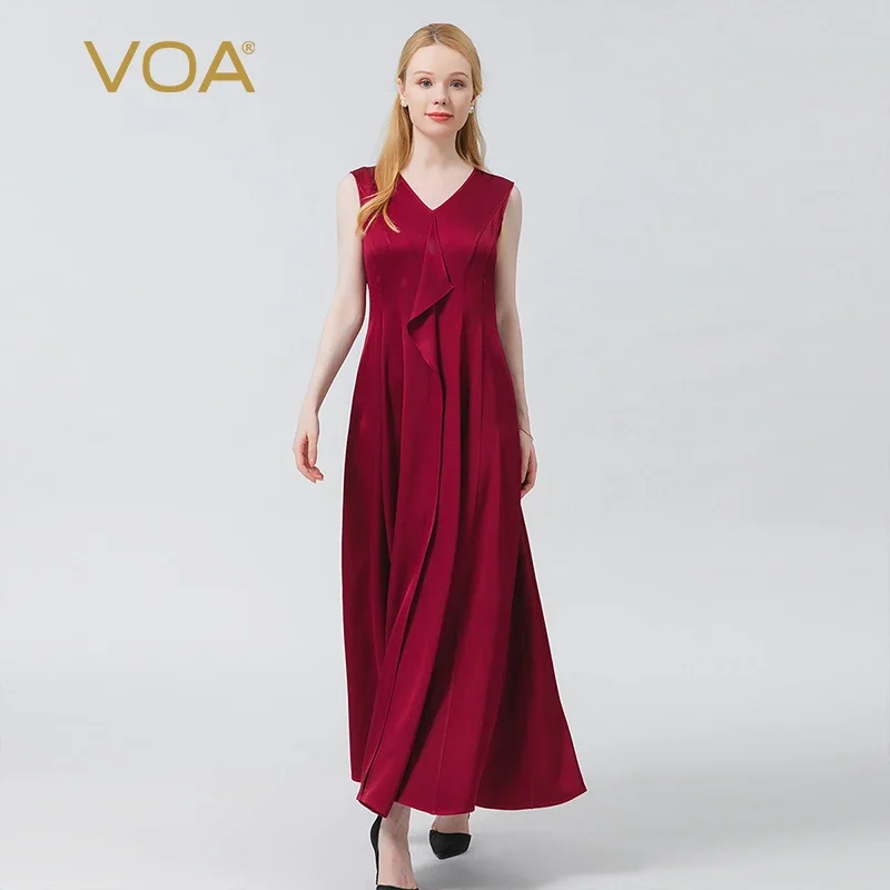 VOA Fashion Ruffles V-Neck Lava Falls Red Woman Dress Party Summer 2022 Hollow Back Elegant Sleeveless Maxi Dresses Women AE1027
VOA Fashion Ruffles V-Neck Lava Falls Red Woman Dress Party Summer 2022 Hollow Back Elegant Sleeveless Maxi Dresses Women AE1027