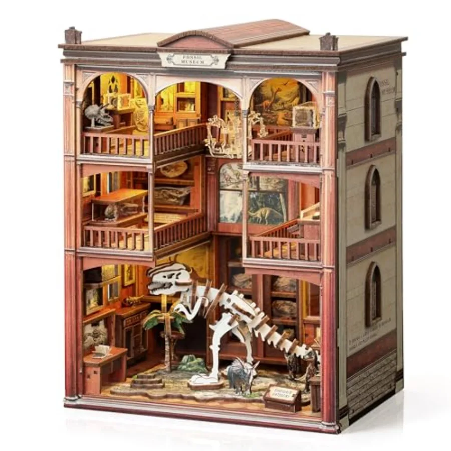 Book Nook Kit for Adults, Mini Dinosaur Fossil Museum DIY 3D Wooden Puzzle, Tiny House Craft Kit with LED Light, Exploratory Di
Book Nook Kit for Adults, Mini Dinosaur Fossil Museum DIY 3D Wooden Puzzle, Tiny House Craft Kit with LED Light, Exploratory Di