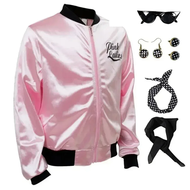 Cosplay Pink Ladies Grease Costume Retro Jacket Fancy Cheerleader Adult Women Girls Pink Autumn Coat Halloween Party Suit H4181
Cosplay Pink Ladies Grease Costume Retro Jacket Fancy Cheerleader Adult Women Girls Pink Autumn Coat Halloween Party Suit H4181