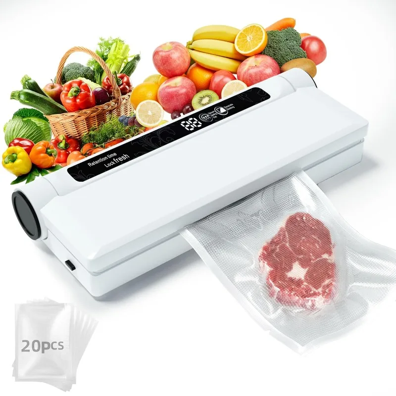 Food Storage Vacuum Sealer Machine 75KPA Strong Suction Dry/Wet Modes 20 Vacuum Seal Bags for Food Digital Lightweight Home Use
Food Storage Vacuum Sealer Machine 75KPA Strong Suction Dry/Wet Modes 20 Vacuum Seal Bags for Food Digital Lightweight Home Use