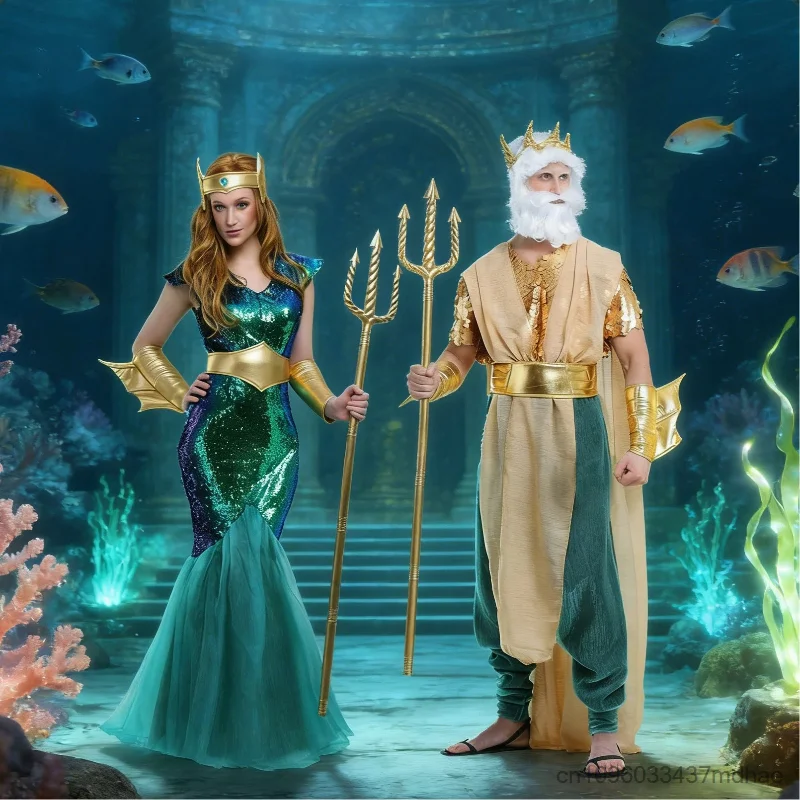 OA Couple's Sea King Cosplay Men Pharaoh Costume Adult Mermaid Queen Outfits Masquerade Party Performance Dress Up
OA Couple's Sea King Cosplay Men Pharaoh Costume Adult Mermaid Queen Outfits Masquerade Party Performance Dress Up