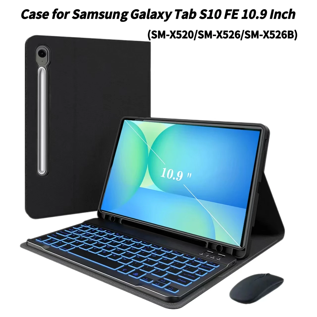 Case for Samsung Tab S10 FE 10.9 inch 2025, Bluetooth keyboard cover for Galaxy Tab S10 FE 10.9 SM-X520/X526/X526B
Case for Samsung Tab S10 FE 10.9 inch 2025, Bluetooth keyboard cover for Galaxy Tab S10 FE 10.9 SM-X520/X526/X526B