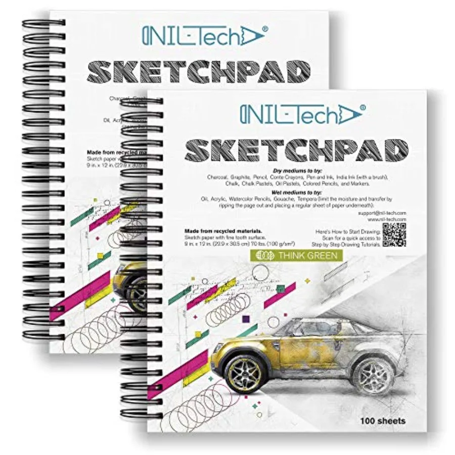 Premium White Paper Sketch Pad - 9x12 Inches 100 Sheets 68 lb/100gsm Sketchbook Pad with Spiral Bound for Markers, Gel Pens, Co
Premium White Paper Sketch Pad - 9x12 Inches 100 Sheets 68 lb/100gsm Sketchbook Pad with Spiral Bound for Markers, Gel Pens, Co