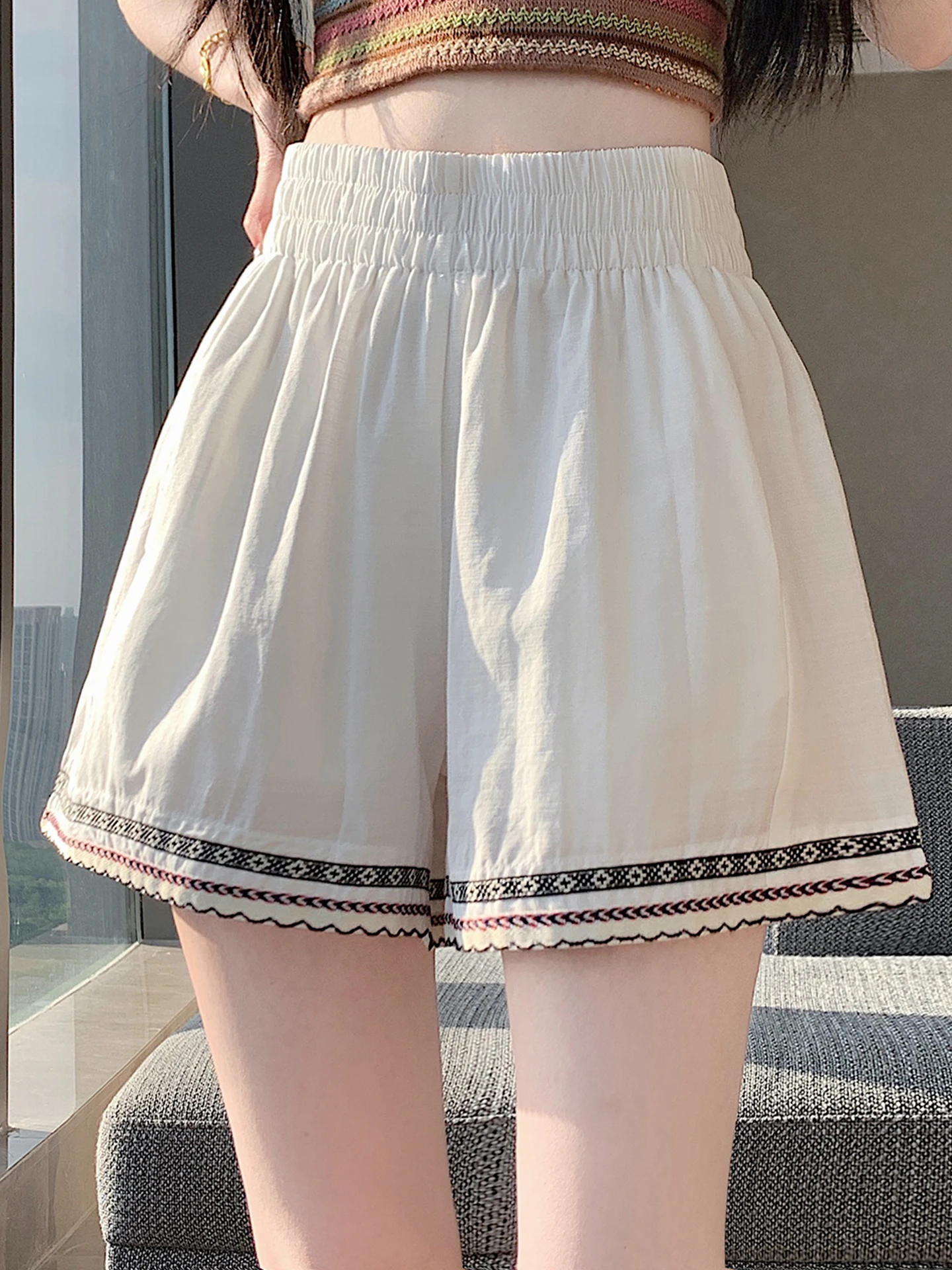 High Waist Floral Lace Shorts Women's Summer Outdoor Wear Elastic A-Line Wide Leg Pants Hot Pants Korean Style Straight Tube
High Waist Floral Lace Shorts Women's Summer Outdoor Wear Elastic A-Line Wide Leg Pants Hot Pants Korean Style Straight Tube