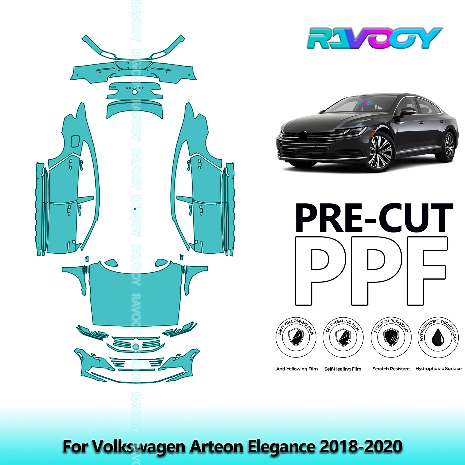 Full Vehicle Clear Bra Precut PPF Paint Protection Film For Volkswagen Arteon Elegance 2018-2020
Full Vehicle Clear Bra Precut PPF Paint Protection Film For Volkswagen Arteon Elegance 2018-2020