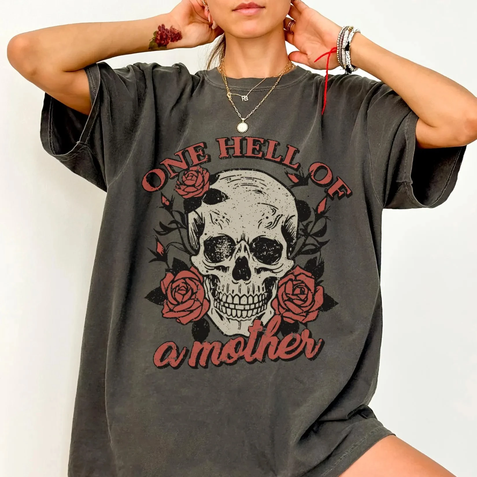 Plus Size Summer Women's Vintage One Hell of A Mother Graphic T-Shirt Cotton Breathable Stylish Versatile Street Style Oversized
Plus Size Summer Women's Vintage One Hell of A Mother Graphic T-Shirt Cotton Breathable Stylish Versatile Street Style Oversized