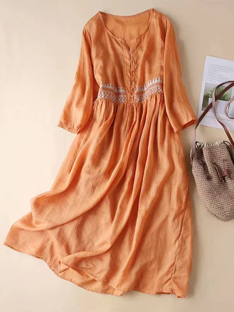 New Summer Women Vintage Cotton Dress Short Sleeve O-Neck Buttons Embroidered Shirt Dresses for Women Sundress Robe CY382
New Summer Women Vintage Cotton Dress Short Sleeve O-Neck Buttons Embroidered Shirt Dresses for Women Sundress Robe CY382