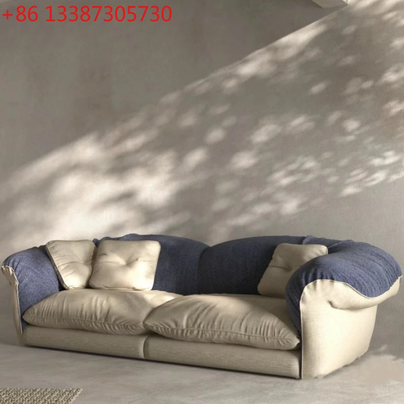 Modern pastoral wabi-sabi three-person linen color matching design sofa
Modern pastoral wabi-sabi three-person linen color matching design sofa