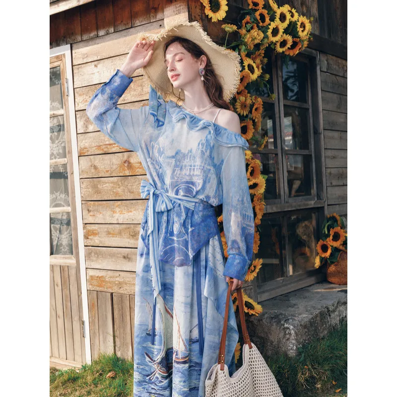 Island Love Summer Shirt - Strappy Off-Shoulder Printed Chiffon Top for Women
Island Love Summer Shirt - Strappy Off-Shoulder Printed Chiffon Top for Women