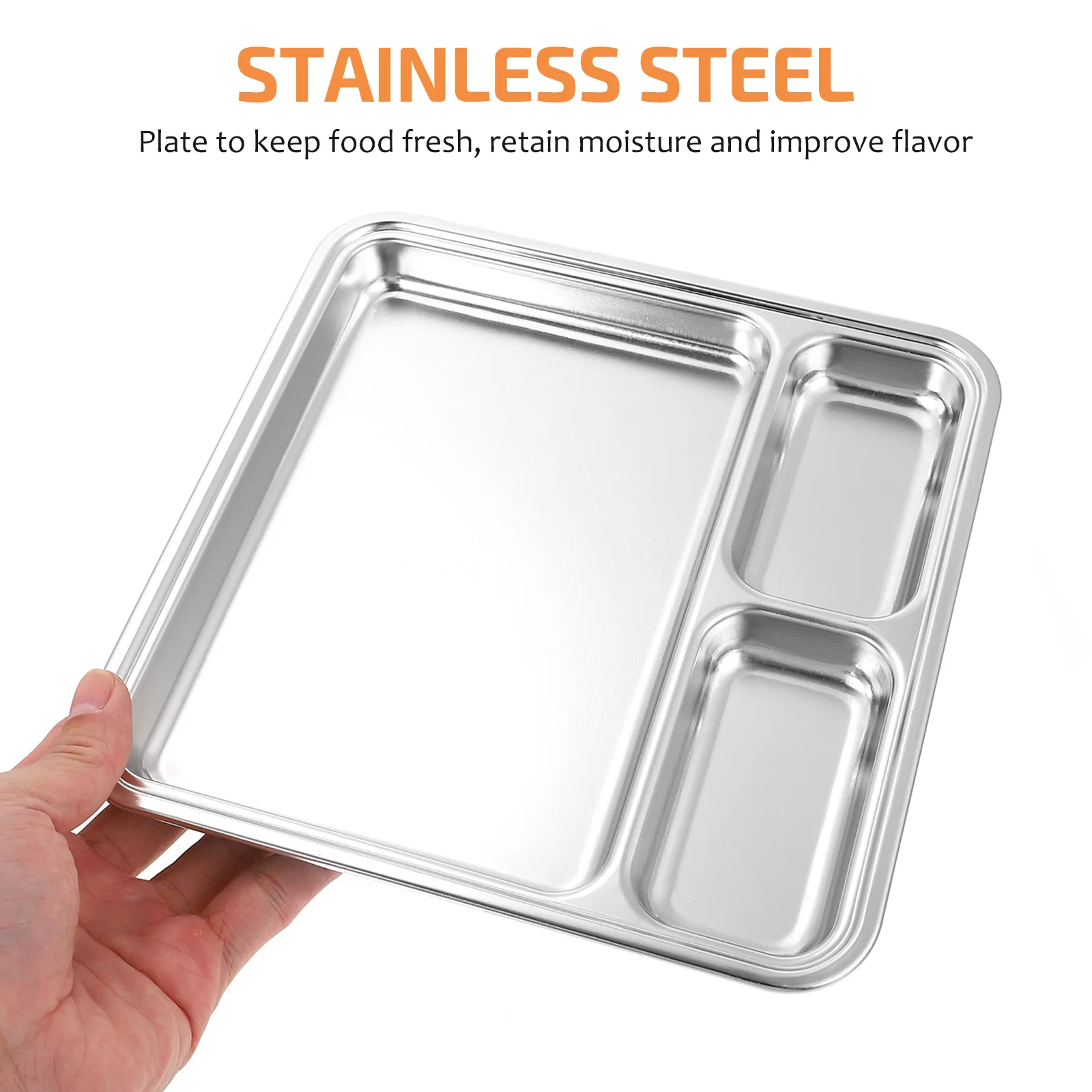 Stainless Steel Compartment Plates Food Divided Serving Platter Portion Control Practical Kitchen Barware Dining Set
Stainless Steel Compartment Plates Food Divided Serving Platter Portion Control Practical Kitchen Barware Dining Set