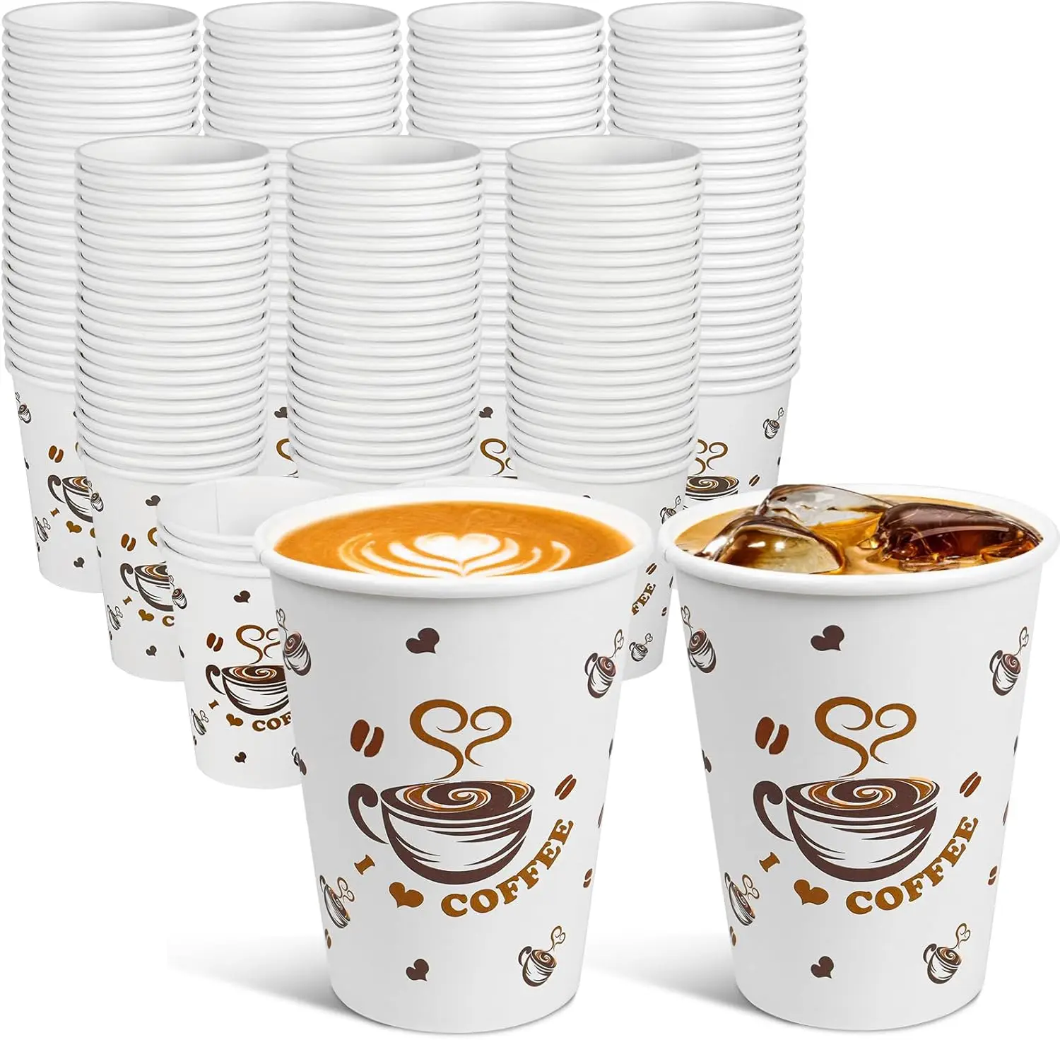 200 Count Paper Cups 12 oz, Disposable Thickened Hot Beverage Drinking Cups, 12 oz Coffee Cups for Water, Juice and Tea
200 Count Paper Cups 12 oz, Disposable Thickened Hot Beverage Drinking Cups, 12 oz Coffee Cups for Water, Juice and Tea