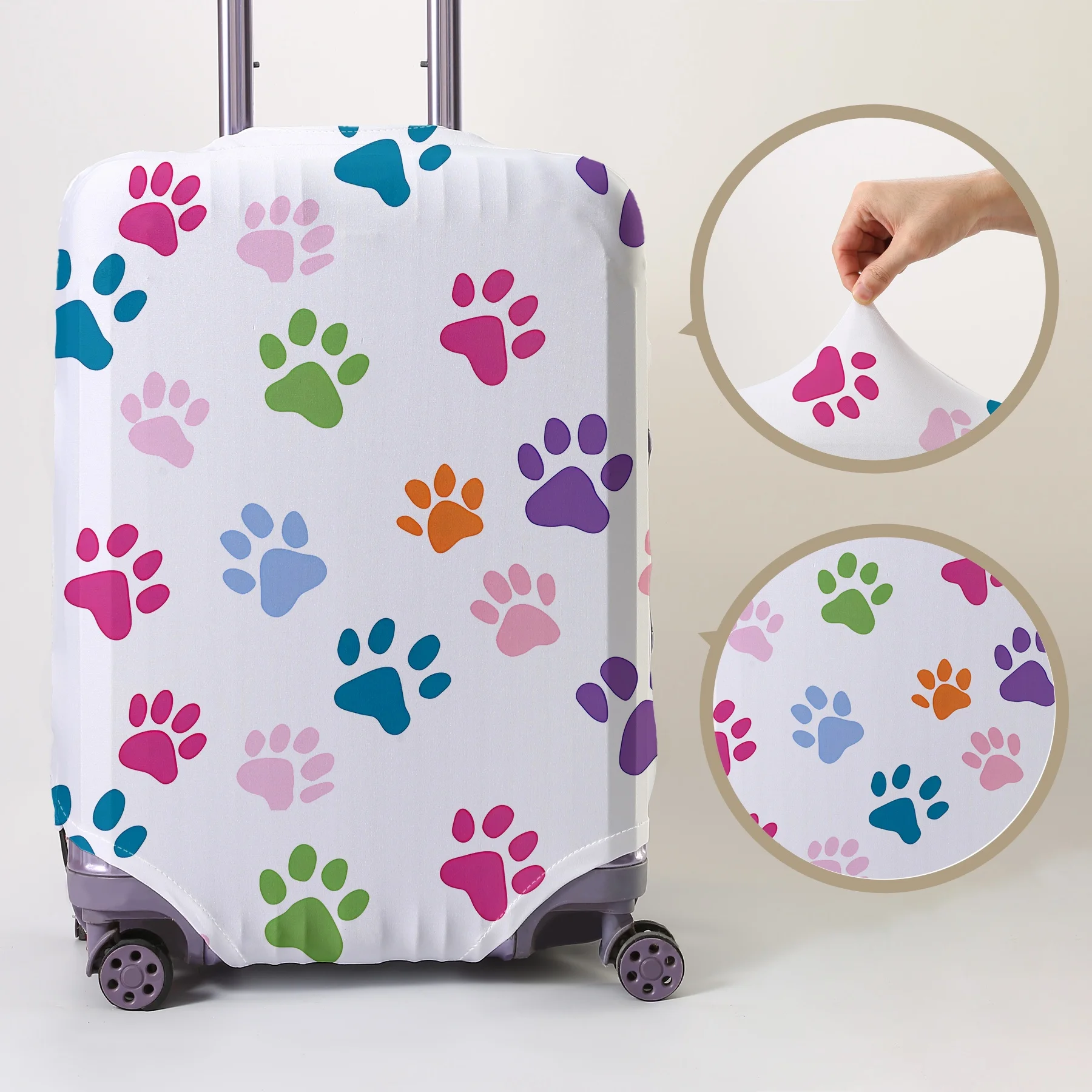 Rainbow claw print pattern luggage protection cover, suitable for 18-32 inch luggage covers, luggage handle gloves, travel acces
Rainbow claw print pattern luggage protection cover, suitable for 18-32 inch luggage covers, luggage handle gloves, travel acces