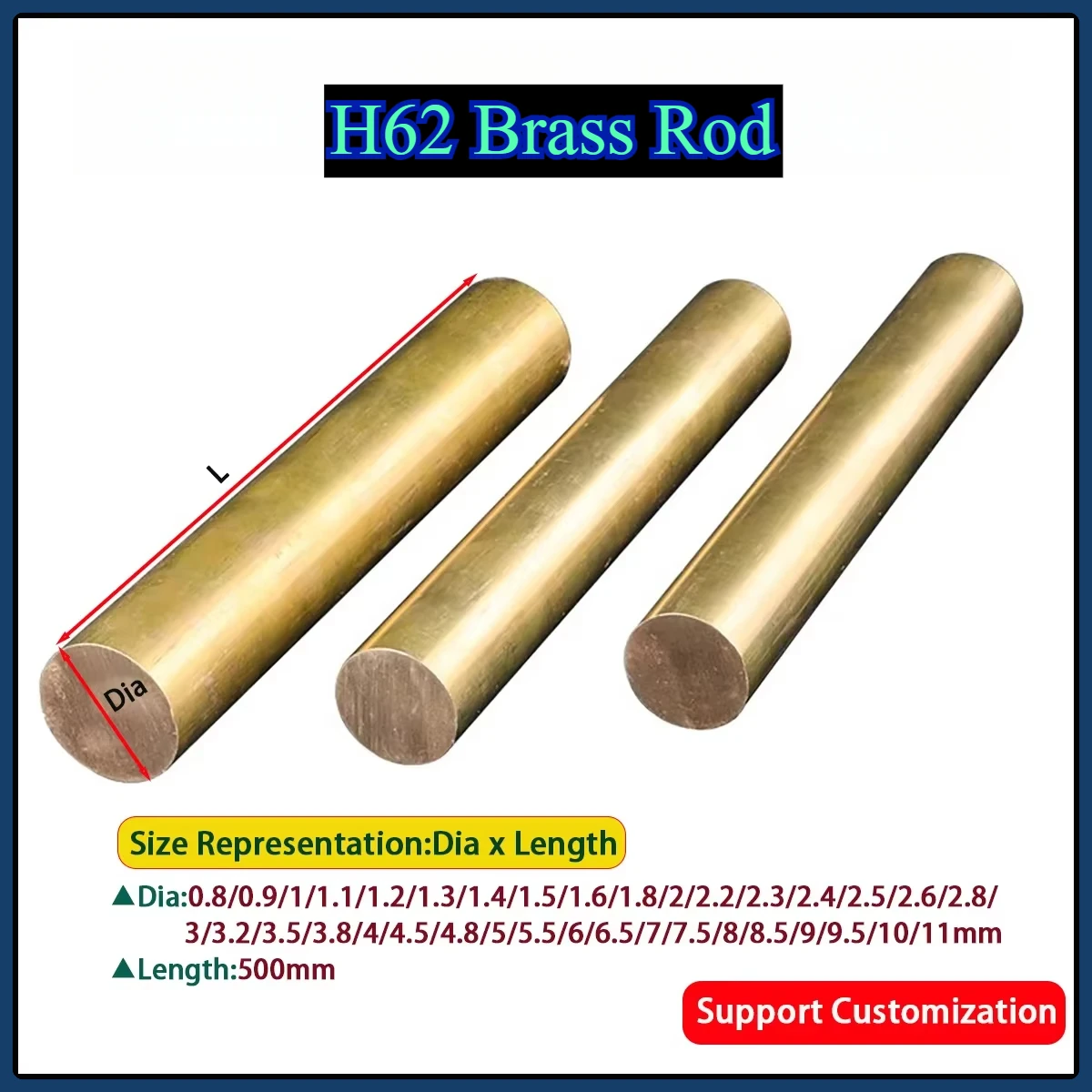 H62 Brass Rod / Solid Round Copper Rod/Thin Copper Rod , Diameter 1 1.2 1.5 1.8 2 2.5 3 3.2-11mm Length 500mm
H62 Brass Rod / Solid Round Copper Rod/Thin Copper Rod , Diameter 1 1.2 1.5 1.8 2 2.5 3 3.2-11mm Length 500mm
