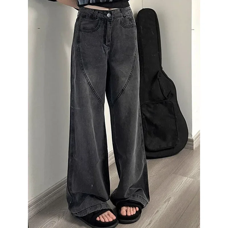 Lucyever Black Gray Straight Pants Ladies Autumn Winter Streetwear Baggy High Wiasted Jeans Women Vintage Y2K Wide Leg Trousers
Lucyever Black Gray Straight Pants Ladies Autumn Winter Streetwear Baggy High Wiasted Jeans Women Vintage Y2K Wide Leg Trousers