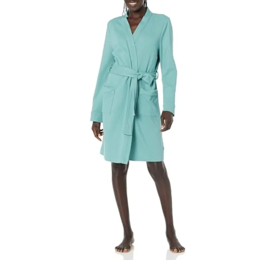 Women's Lightweight Waffle Mid-Length Robe, Teal Blue, Medium
Women's Lightweight Waffle Mid-Length Robe, Teal Blue, Medium