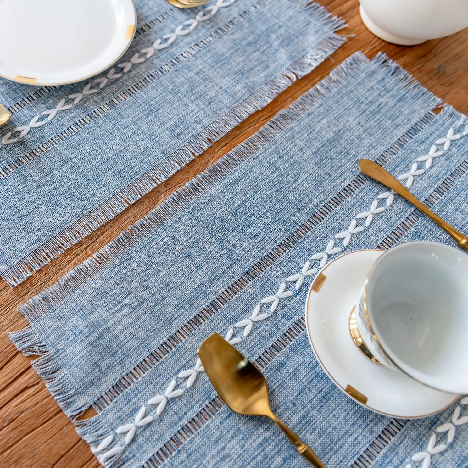 4pcs Grey Blue Cotton Linen Placemats Rustic Hemstitch Place Mats for Kitchen Dining Room Kitchen Table Decor Vintage Coasters
4pcs Grey Blue Cotton Linen Placemats Rustic Hemstitch Place Mats for Kitchen Dining Room Kitchen Table Decor Vintage Coasters