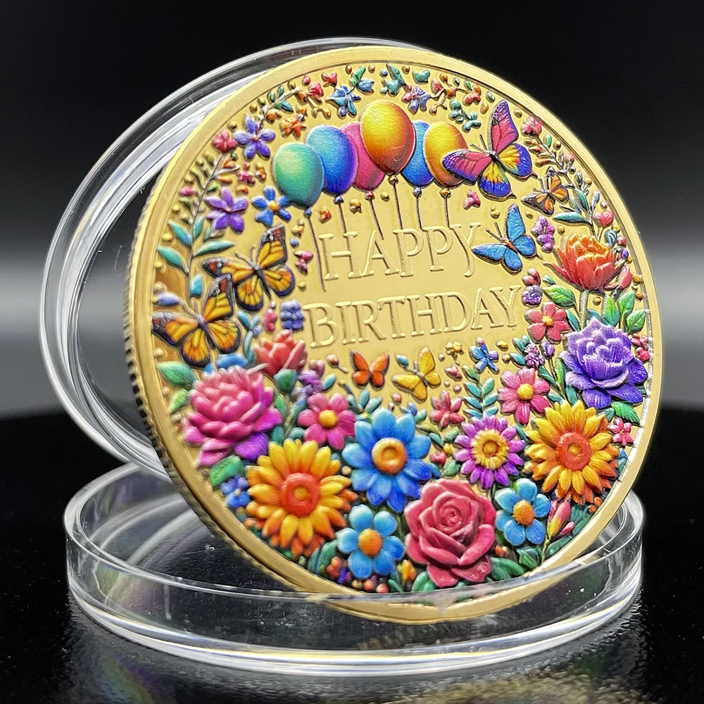 Happy Birthday To You Gold Coin Collectibles Best Wishes Medal Flower Balloon Gift Box Pattern Kawaii Blessing Lucky Badge
Happy Birthday To You Gold Coin Collectibles Best Wishes Medal Flower Balloon Gift Box Pattern Kawaii Blessing Lucky Badge