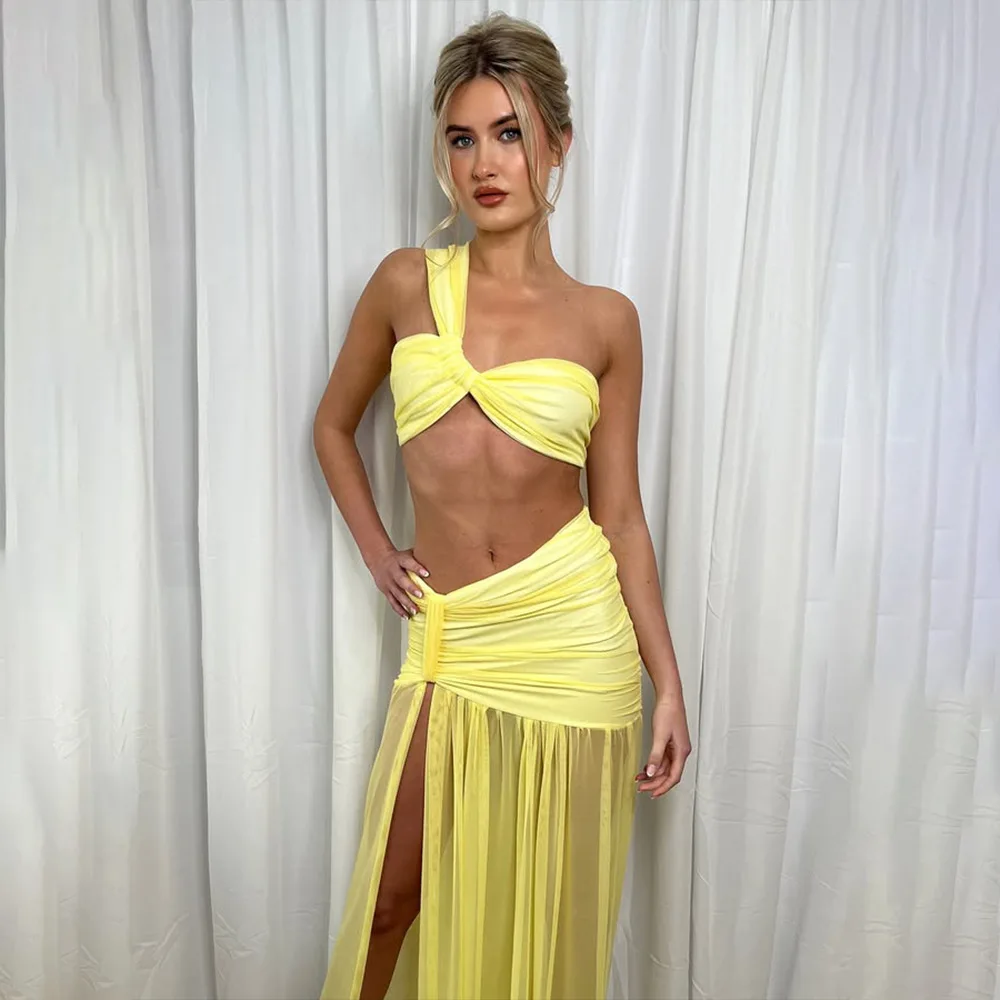 2025 Summer New Spicy Hot Girl Style Two-Piece Set Mesh Bikini Top & Tulle High-Waisted Skirt for Party & Night Out
2025 Summer New Spicy Hot Girl Style Two-Piece Set Mesh Bikini Top & Tulle High-Waisted Skirt for Party & Night Out