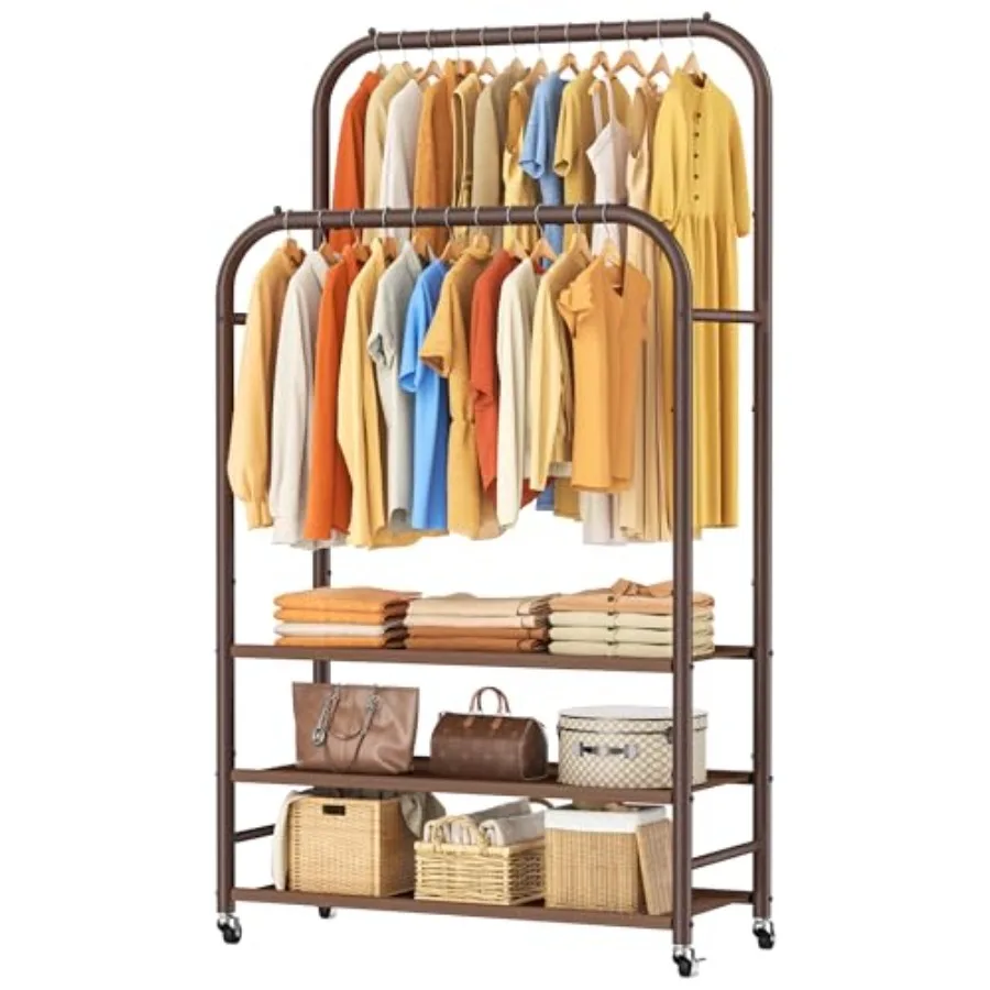 Double Rods Clothes Rack Clothing Rack with 3 Tier Storage Shelves Clothes Rack for Hanging Clothes Multifunctional Heavy Duty
Double Rods Clothes Rack Clothing Rack with 3 Tier Storage Shelves Clothes Rack for Hanging Clothes Multifunctional Heavy Duty
