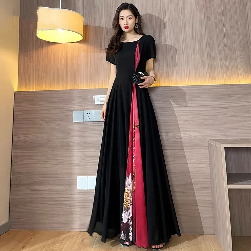 Fashion Splicing Slimming Long Skirt 2025 Summer New Print Chiffon Skirt Temperament Big Swing French Hepburn Style Long Skirt
Fashion Splicing Slimming Long Skirt 2025 Summer New Print Chiffon Skirt Temperament Big Swing French Hepburn Style Long Skirt