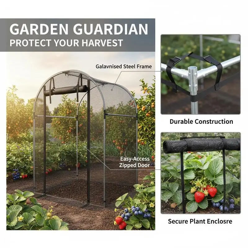 Galvanized Steel Crop Cage, Plant Protection Tent with Zippered Door, 4' x 4', Black
Galvanized Steel Crop Cage, Plant Protection Tent with Zippered Door, 4' x 4', Black