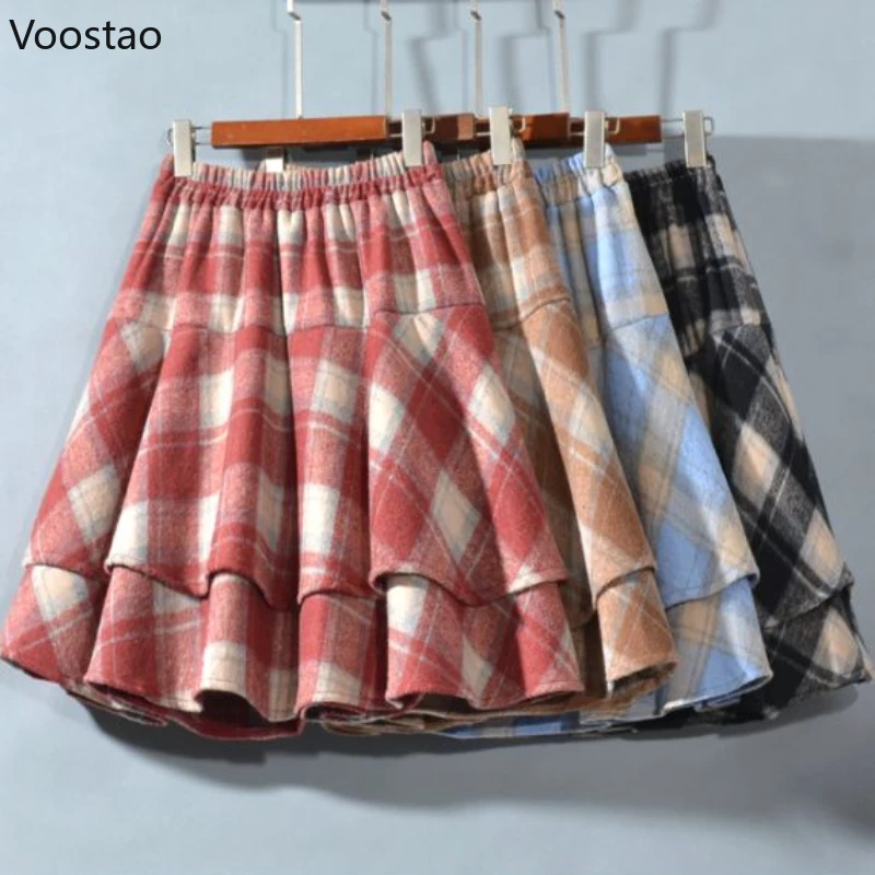 Autumn Winter Vintage Woolen Plaid Skirts Women Preppy Style Elegant A-Line Skirt Korean Female Y2k Fashion All-match Skirts
Autumn Winter Vintage Woolen Plaid Skirts Women Preppy Style Elegant A-Line Skirt Korean Female Y2k Fashion All-match Skirts