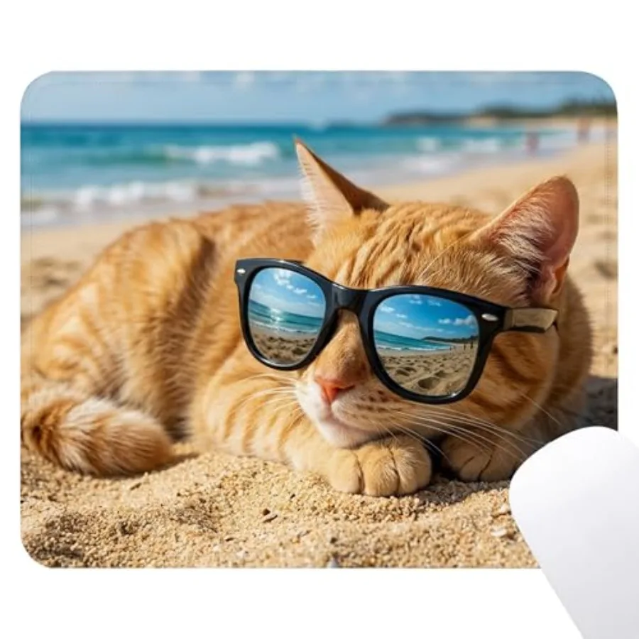 Funny Cat Mouse Pad - Beach Cat Desk Decor, Cats Gifts, Cats Decor for Office, Square Waterproof Non-Slip Rubber Base Cute Mous
Funny Cat Mouse Pad - Beach Cat Desk Decor, Cats Gifts, Cats Decor for Office, Square Waterproof Non-Slip Rubber Base Cute Mous