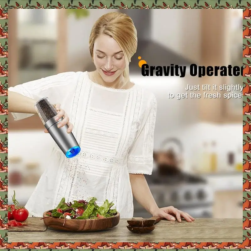 ABLQ 2PCS Salt & Pepper Grinder Electric Gravity Grinder Refillable Automatic Mill Set With Adjustable Coarseness LED Light
ABLQ 2PCS Salt & Pepper Grinder Electric Gravity Grinder Refillable Automatic Mill Set With Adjustable Coarseness LED Light