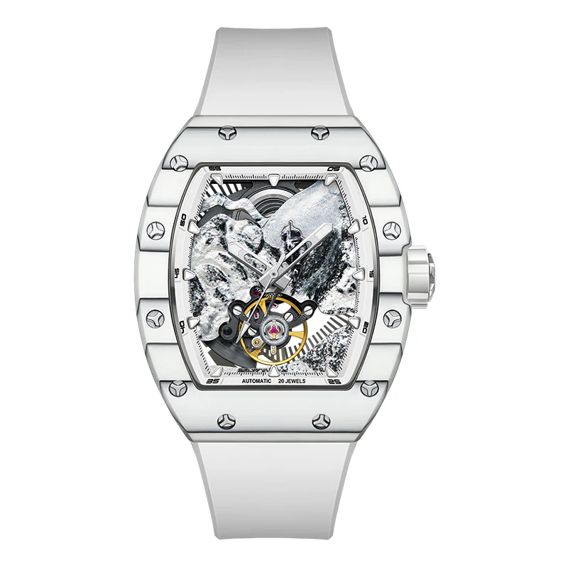 BONEST GATTI Men Automatic Watch Tonneau Mechanical Wristwatch Sapphire Lume Carbon Fiber Bezel Fluororubber Strap Climber Dial
BONEST GATTI Men Automatic Watch Tonneau Mechanical Wristwatch Sapphire Lume Carbon Fiber Bezel Fluororubber Strap Climber Dial