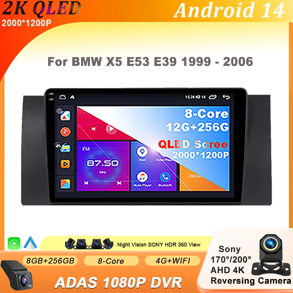 Radio Android 14 For BMW X5 E53 E39 1999 - 2006 Multimedia Video Player GPS Carplay Android Auto NO 2DIN DVD Head Unit
Radio Android 14 For BMW X5 E53 E39 1999 - 2006 Multimedia Video Player GPS Carplay Android Auto NO 2DIN DVD Head Unit