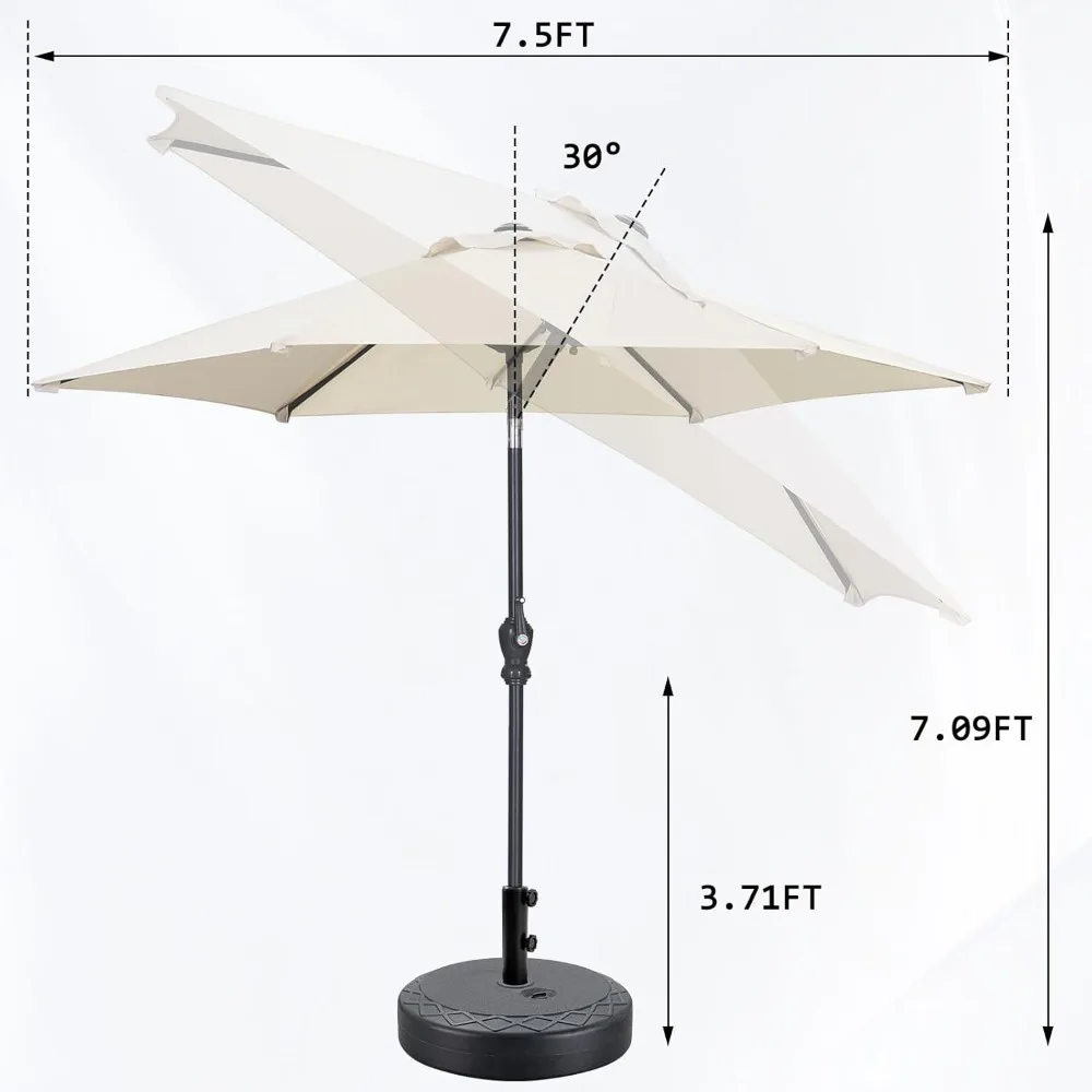 7.5ft Patio Umbrella Outdoor Umbrella with Tilt, Crank and Umbrella Weighted Base, for Yard/Outdoor/Wedding Parties and Events
7.5ft Patio Umbrella Outdoor Umbrella with Tilt, Crank and Umbrella Weighted Base, for Yard/Outdoor/Wedding Parties and Events