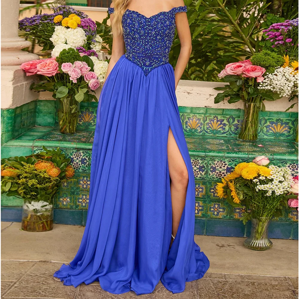 Customized Mermaid Evening Dresses Floor-length Off The Shoulder Sleeveless Prom Gown Fashion Beading Simple Draped Party Gown
Customized Mermaid Evening Dresses Floor-length Off The Shoulder Sleeveless Prom Gown Fashion Beading Simple Draped Party Gown