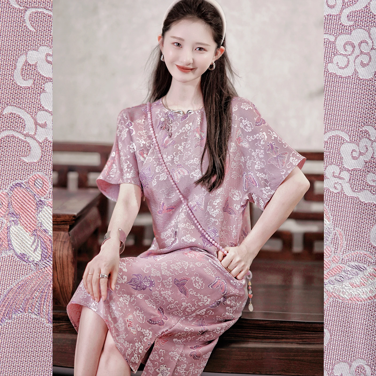 Ele Double-Sided Silk Hanfu Dr with e Embroidery ort Sve Floral Tussah Silk Chiffon Mid-Length A-Line Dr
Ele Double-Sided Silk Hanfu Dr with e Embroidery ort Sve Floral Tussah Silk Chiffon Mid-Length A-Line Dr