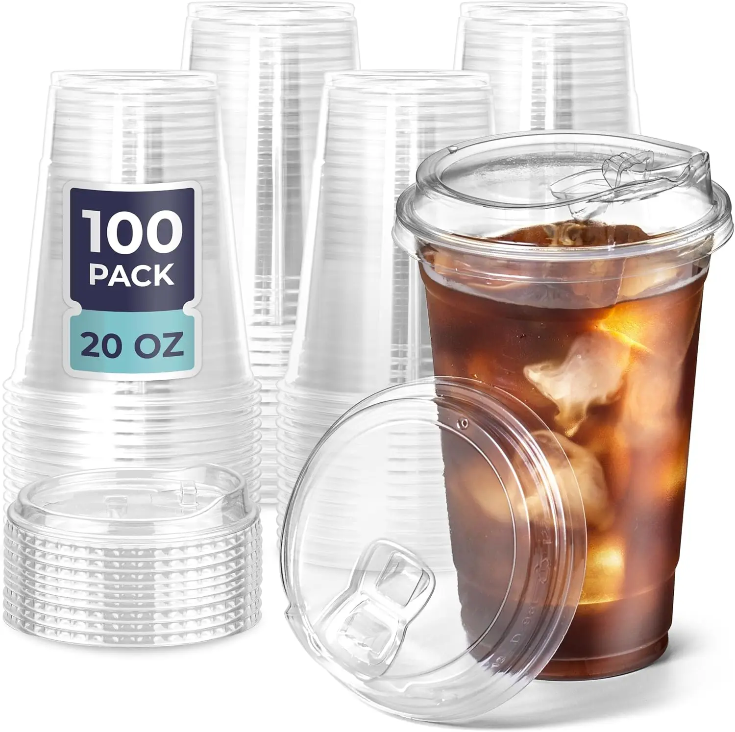 100 Pack 12/16/20/24 oz Clear Plastic Cups with Strawless Sip Lids Disposable Coffee Cups with Lids To Go Cups for Iced Coffee
100 Pack 12/16/20/24 oz Clear Plastic Cups with Strawless Sip Lids Disposable Coffee Cups with Lids To Go Cups for Iced Coffee