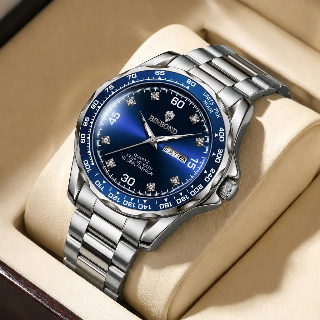 1pcs Fashionable Watch Blue Dial Silver Metal Strap Date Week Display Casual Business Style Trendy Timepiece Daily Wear
1pcs Fashionable Watch Blue Dial Silver Metal Strap Date Week Display Casual Business Style Trendy Timepiece Daily Wear